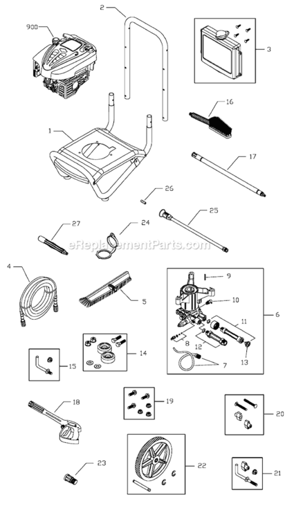Page A Diagram and Parts List for 020359-0  Briggs and Stratton Pressure Washer